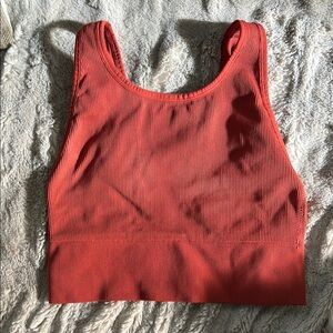 Victoria's Secret Ribbed Sports Bra in burnt orange